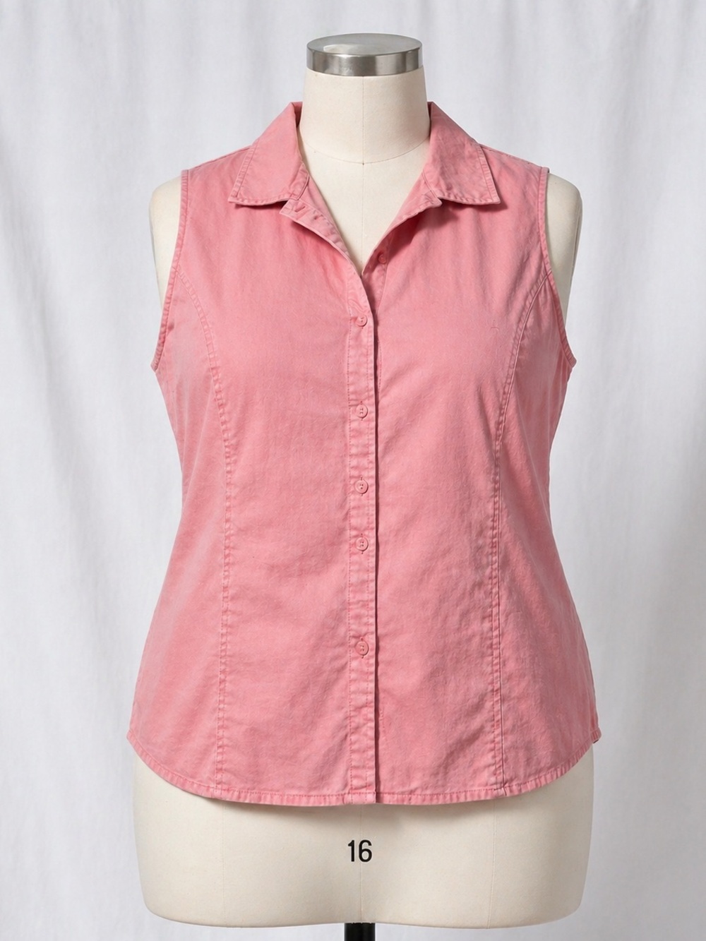 Linea by Louis Dell'Olio Salmon Pink Camp Collar Button Up Top 16 Preppy Retro